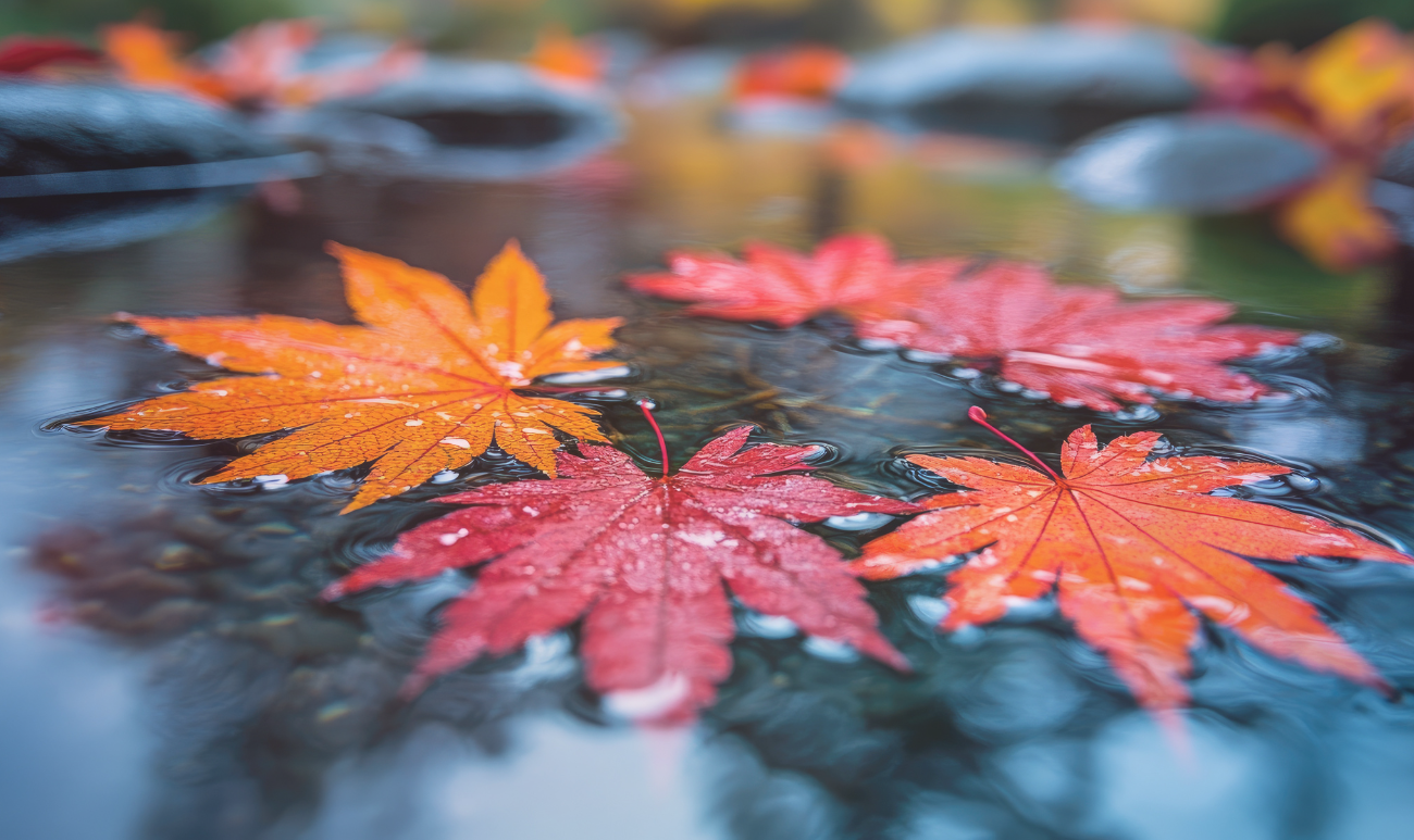 Szklanka energetyzowanej wody z Energetyzatora Creatoz na jesiennym tle.